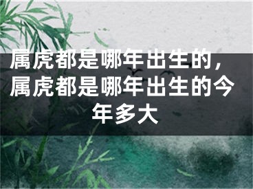 属虎都是哪年出生的，属虎都是哪年出生的今年多大