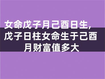 女命戊子月己酉日生,戊子日柱女命生于己酉月财富值多大