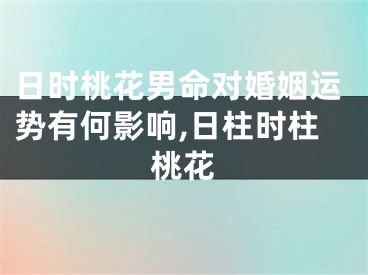 日时桃花男命对婚姻运势有何影响,日柱时柱桃花
