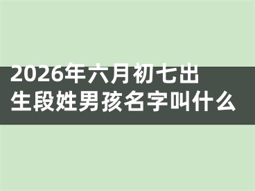 2026年六月初七出生段姓男孩名字叫什么