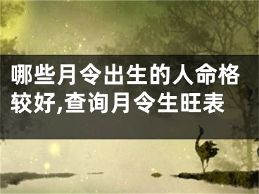 哪些月令出生的人命格较好,查询月令生旺表