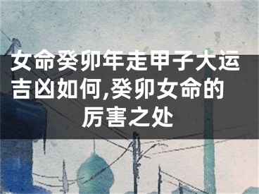 女命癸卯年走甲子大运吉凶如何,癸卯女命的厉害之处