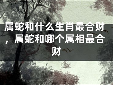 属蛇和什么生肖最合财，属蛇和哪个属相最合财