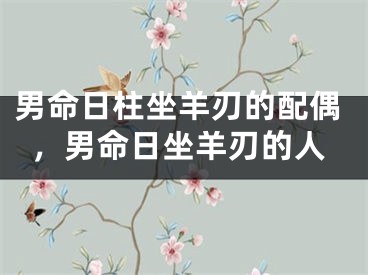 男命日柱坐羊刃的配偶，男命日坐羊刃的人