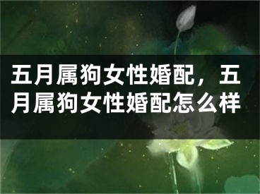 五月属狗女性婚配，五月属狗女性婚配怎么样