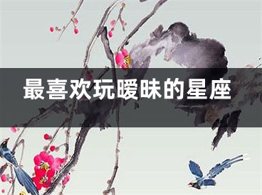 最喜欢玩暧昧的星座
