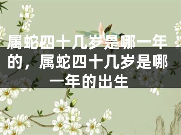 属蛇四十几岁是哪一年的，属蛇四十几岁是哪一年的出生