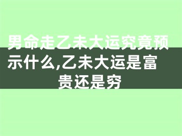 男命走乙未大运究竟预示什么,乙未大运是富贵还是穷