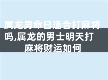 属龙男命日适合打麻将吗,属龙的男士明天打麻将财运如何