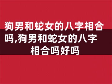 狗男和蛇女的八字相合吗,狗男和蛇女的八字相合吗好吗