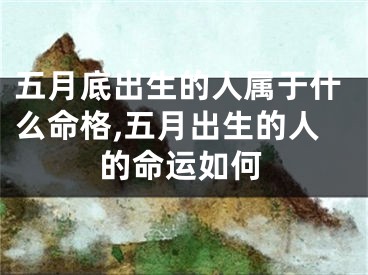 五月底出生的人属于什么命格,五月出生的人的命运如何