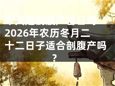 今天是剖腹产吉日吗 2026年农历冬月二十二日子适合剖腹产吗?