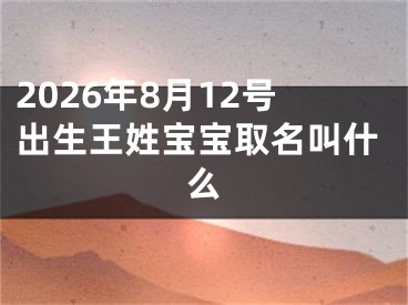 2026年8月12号出生王姓宝宝取名叫什么