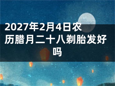 2027年2月4日农历腊月二十八剃胎发好吗