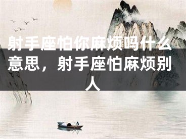 射手座怕你麻烦吗什么意思，射手座怕麻烦别人