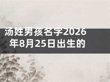 汤姓男孩名字2026年8月25日出生的