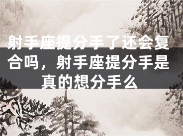 射手座提分手了还会复合吗，射手座提分手是真的想分手么