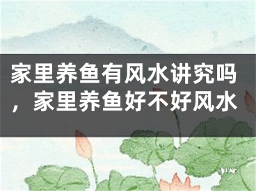 家里养鱼有风水讲究吗,家里养鱼好不好风水
