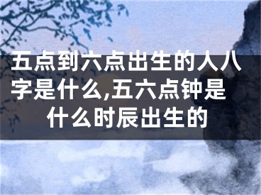 五点到六点出生的人八字是什么,五六点钟是什么时辰出生的