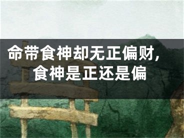 命带食神却无正偏财,食神是正还是偏