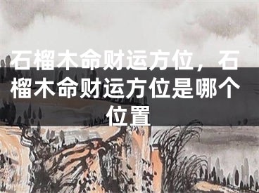 石榴木命财运方位，石榴木命财运方位是哪个位置