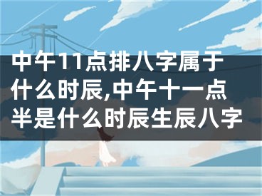 中午11点排八字属于什么时辰,中午十一点半是什么时辰生辰八字