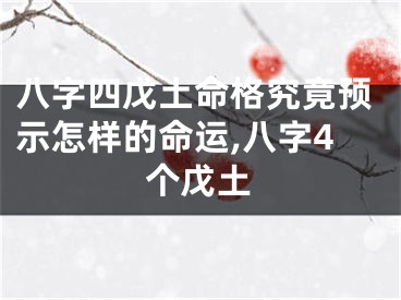 八字四戊土命格究竟预示怎样的命运,八字4个戊土