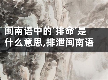 闽南语中的‘排命’是什么意思,排泄闽南语