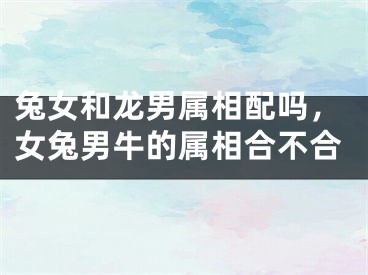 兔女和龙男属相配吗，女兔男牛的属相合不合