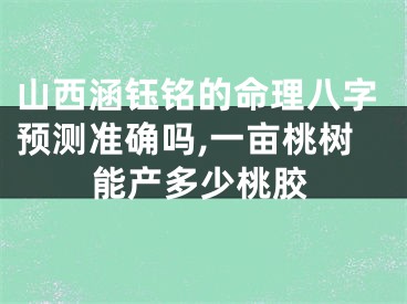 山西涵钰铭的命理八字预测准确吗,一亩桃树能产多少桃胶