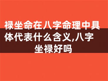 禄坐命在八字命理中具体代表什么含义,八字坐禄好吗