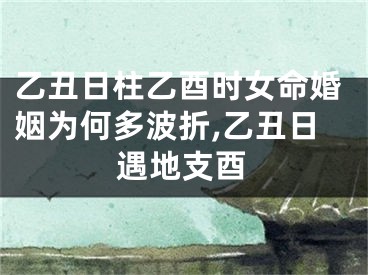 乙丑日柱乙酉时女命婚姻为何多波折,乙丑日遇地支酉