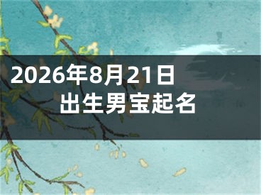 2026年8月21日出生男宝起名