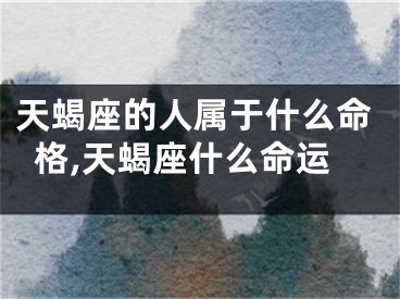 天蝎座的人属于什么命格,天蝎座什么命运