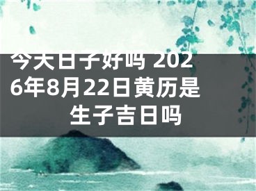 今天日子好吗 2026年8月22日黄历是生子吉日吗