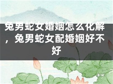 兔男蛇女婚姻怎么化解，兔男蛇女配婚姻好不好