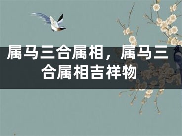 属马三合属相，属马三合属相吉祥物