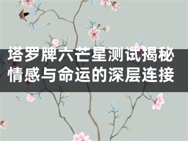 塔罗牌六芒星测试揭秘情感与命运的深层连接