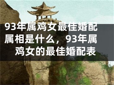 93年属鸡女最佳婚配属相是什么,93年属鸡女的最佳婚配表