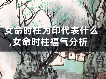 女命时柱为印代表什么,女命时柱福气分析