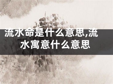 流水命是什么意思,流水寓意什么意思