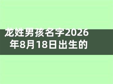 龙姓男孩名字2026年8月18日出生的