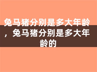 兔马猪分别是多大年龄，兔马猪分别是多大年龄的