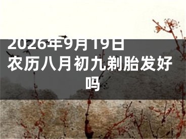 2026年9月19日农历八月初九剃胎发好吗