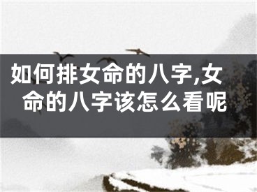 如何排女命的八字,女命的八字该怎么看呢