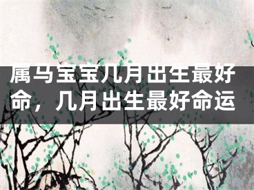 属马宝宝几月出生最好命，几月出生最好命运