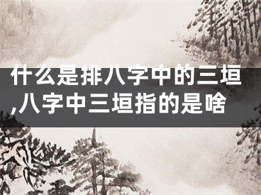 什么是排八字中的三垣,八字中三垣指的是啥