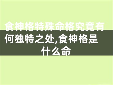 食神格特殊命格究竟有何独特之处,食神格是什么命