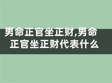 男命正官坐正财,男命正官坐正财代表什么