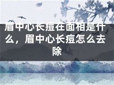 眉中心长痘在面相是什么,眉中心长痘怎么去除